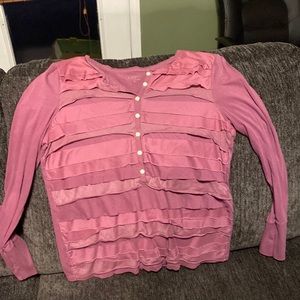 Beautiful long sleeve loft blouse in mauve